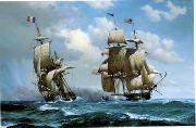 unknow artist Seascape, boats, ships and warships. 60 Germany oil painting artist